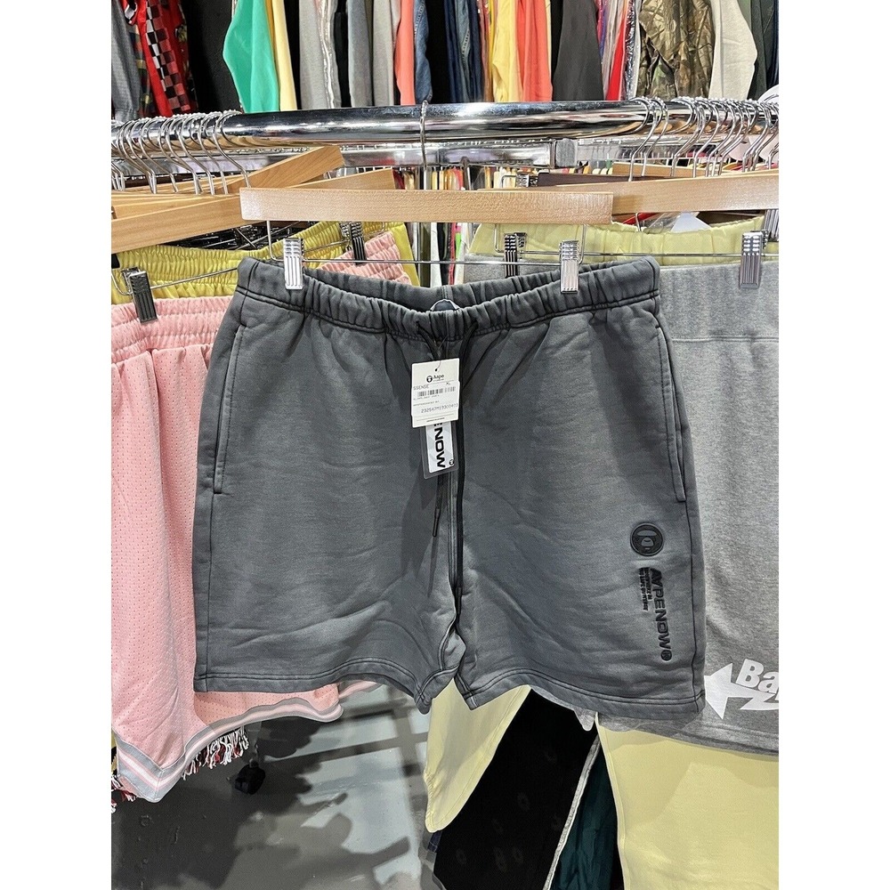 AApe By A Bathing Ape Bape Aape Now Grey Sweat Shorts Size XL New With Tags